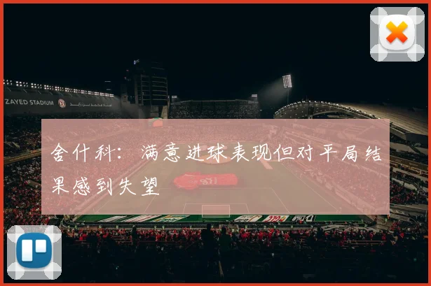 舍什科：满意进球表现但对平局结果感到失望